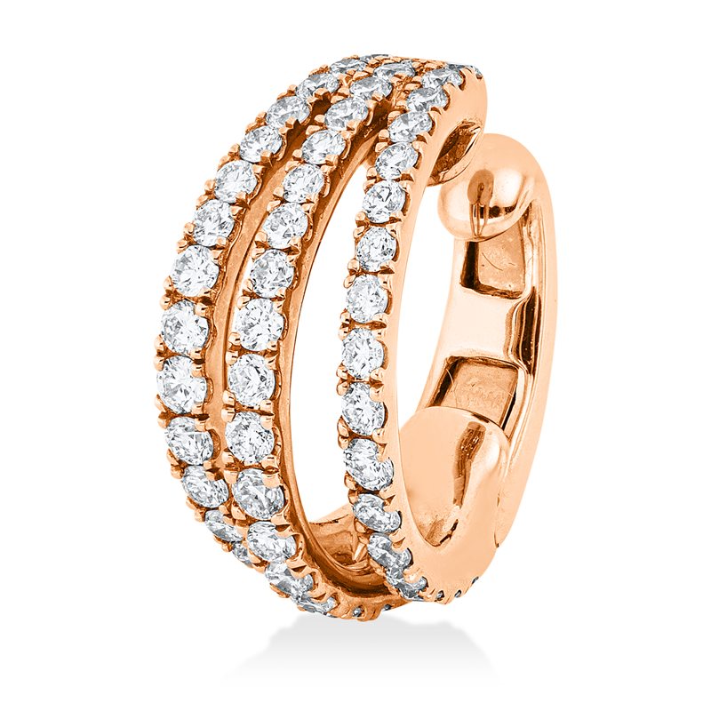 Creolen 18 kt RG, Ohrmanschette, 53 Brill. 0,55 ct, TW-vsi/si