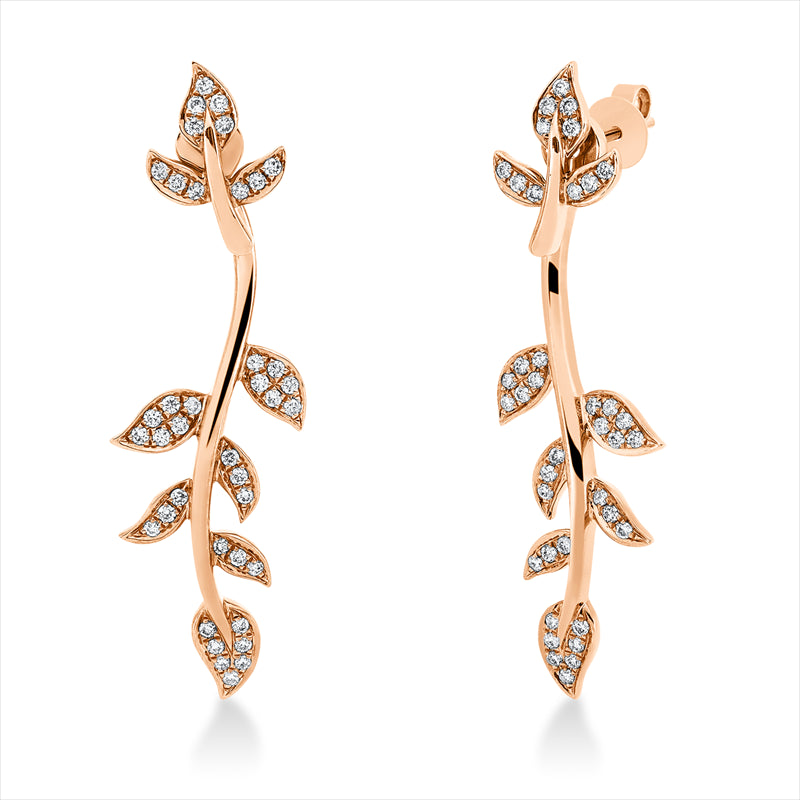 Ohrschmuck 18 kt RG, 78 Brill. 0,37 ct, W-si