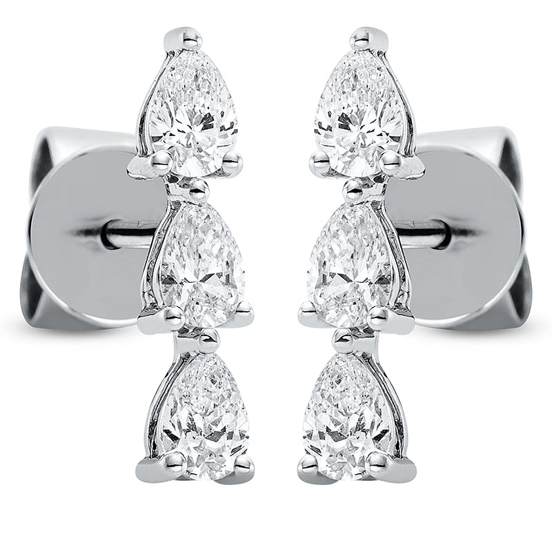 Ohrstecker 18 kt WG, 6 Tropfen 0,58 ct, TW-si