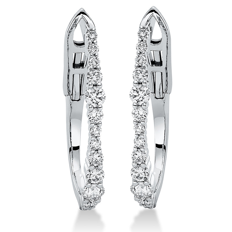 Creolen 18 kt WG, 8 Brill. 0,24 ct,2 Brill. 0,11 ct, 2 Brill. 0,15 ct,2 Brill. 0,22 ct, 14 Brill. 0,19 ct, TW-si