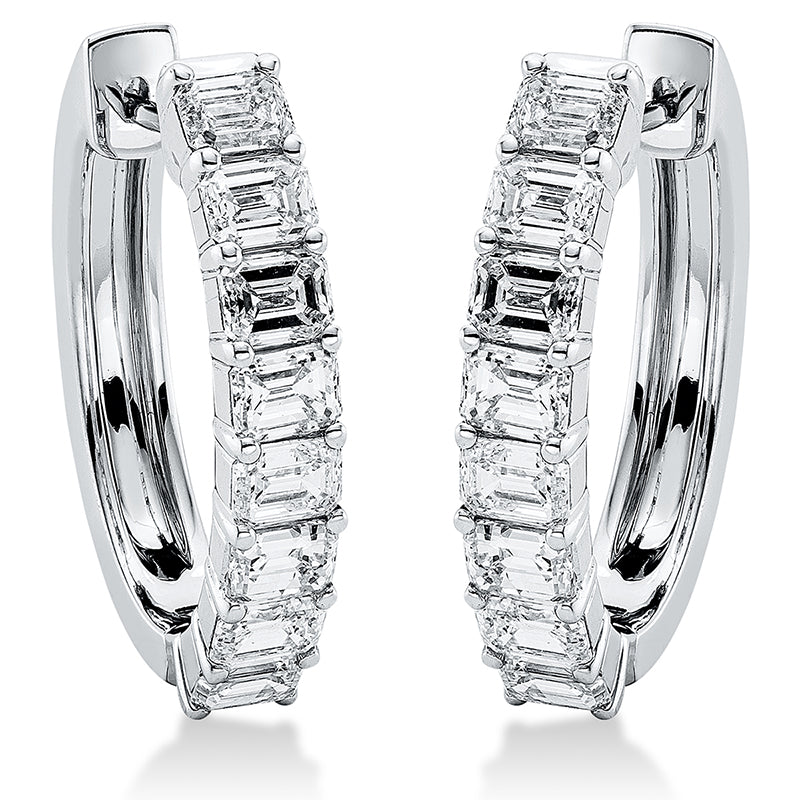 Creolen 18 kt WG, 16 Sm.schliff 2,27 ct, D/F-si,