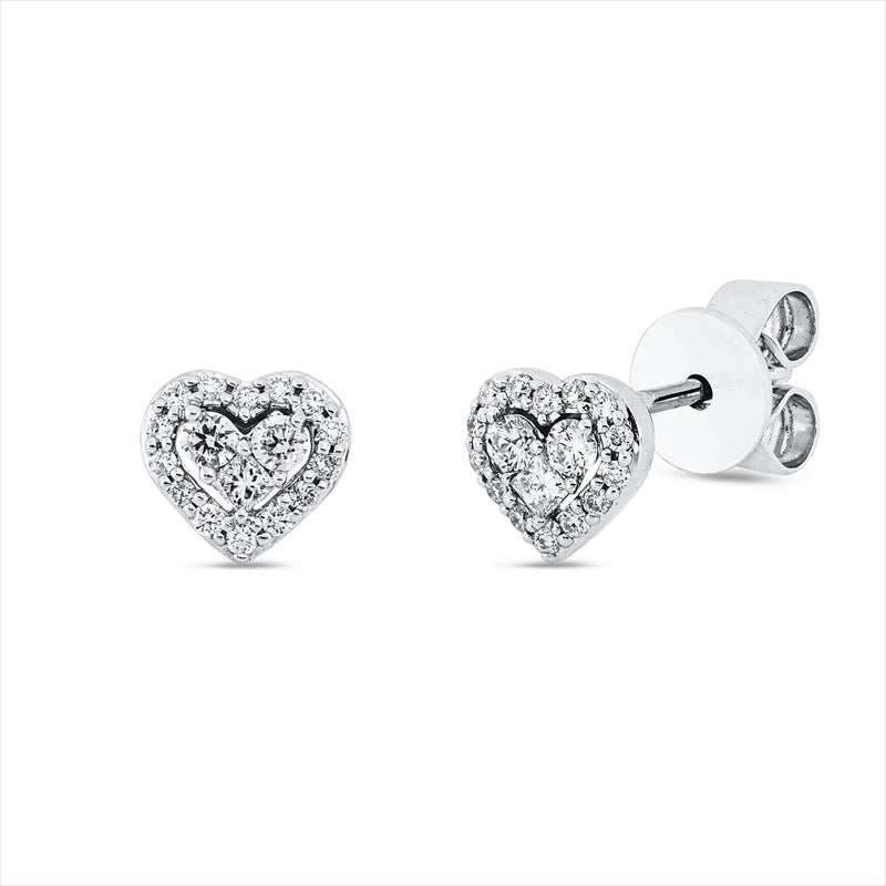 Ohrstecker 18 kt WG, 28 Brill. 0,08 ct, TW-pi, 2 Princ. 0,04 ct, TW-si, 4 Brill. 0,07 ct, TW-pi