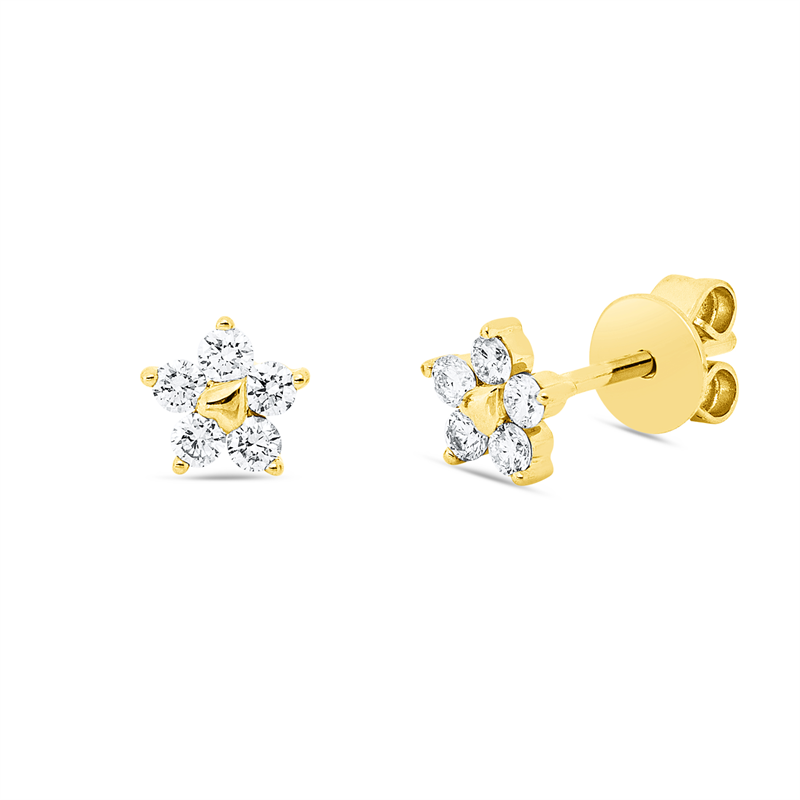 Ohrstecker 18 kt GG, 10 Brill. 0,20 ct, W-si