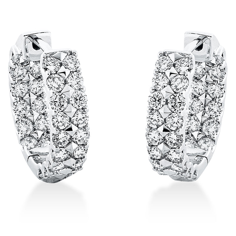 Creolen 18 kt WG, 60 Brill. 1,52 ct, TW-si