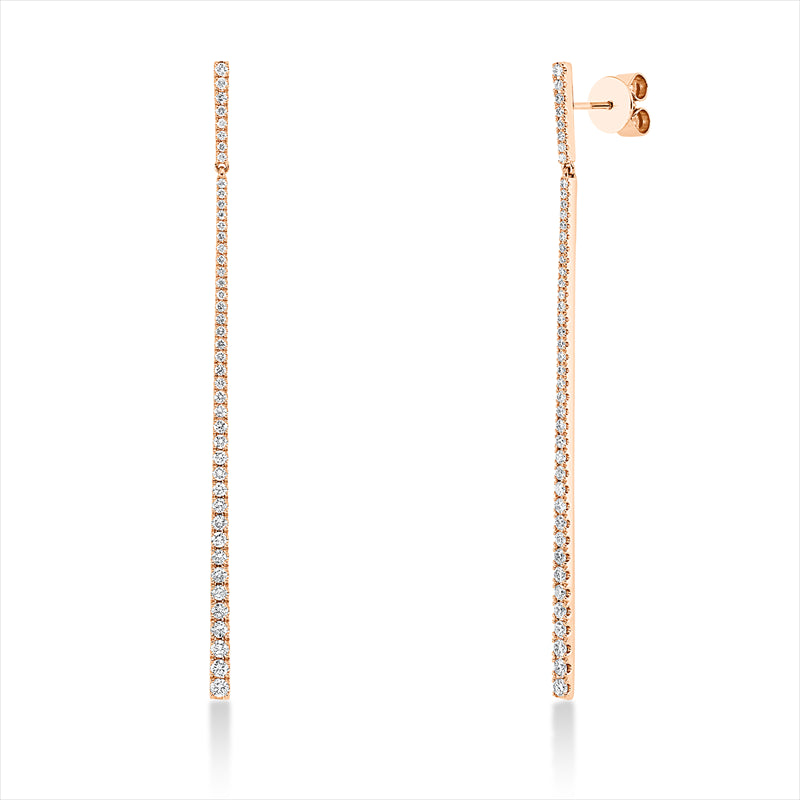 Ohrschmuck 18 kt RG, 88 Brill. 0,93 ct, TW-si