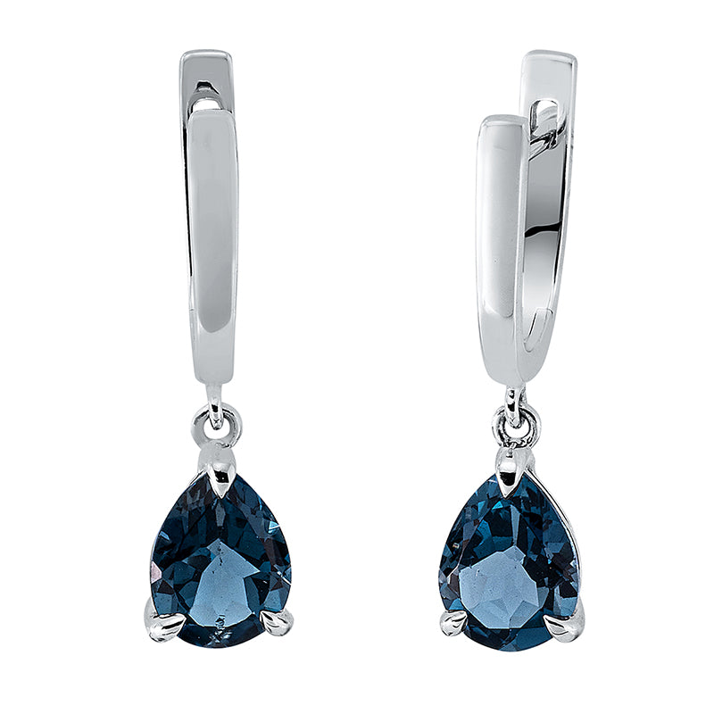 Ohrschmuck 18 kt WG, 2 Topase 2,15 ct Lond. blue