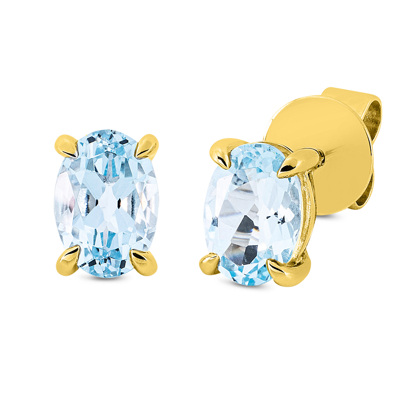 Ohrstecker 18 kt GG, 2 Topase 1,97 ct sky blue