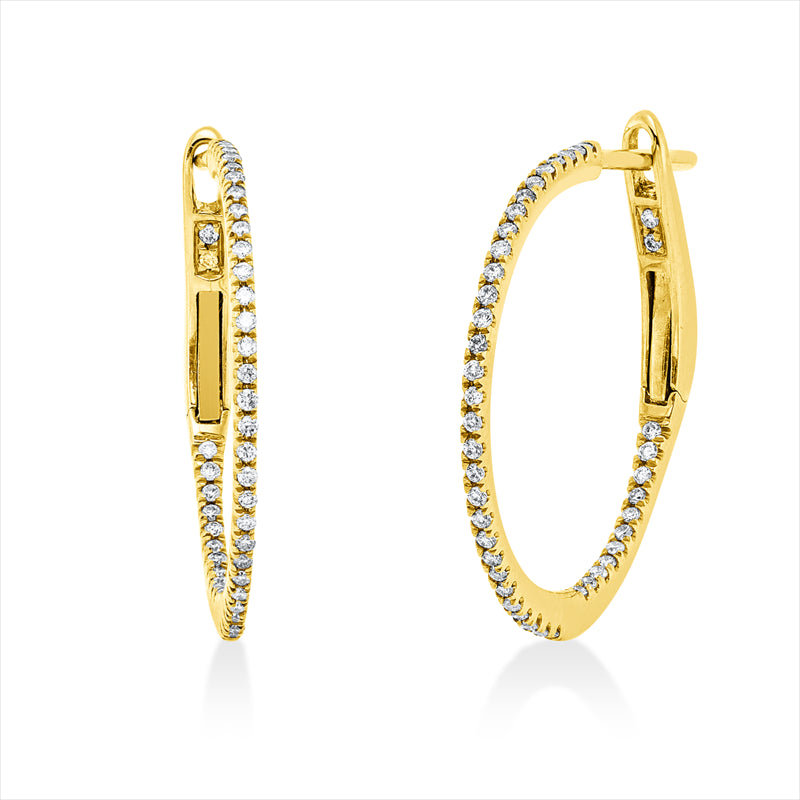 Creolen 18 kt GG, 86 Brill. 0,18 ct, W-si