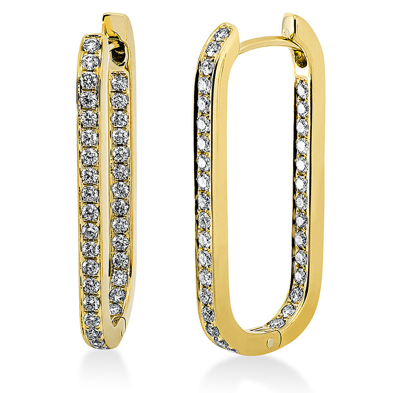 Creolen 18 kt GG, 66 Brill. 0,68 ct, TW-vsi
