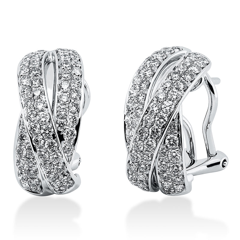 Creolen 18 kt WG, 120 Brill. 1,27 ct, TW-vsi