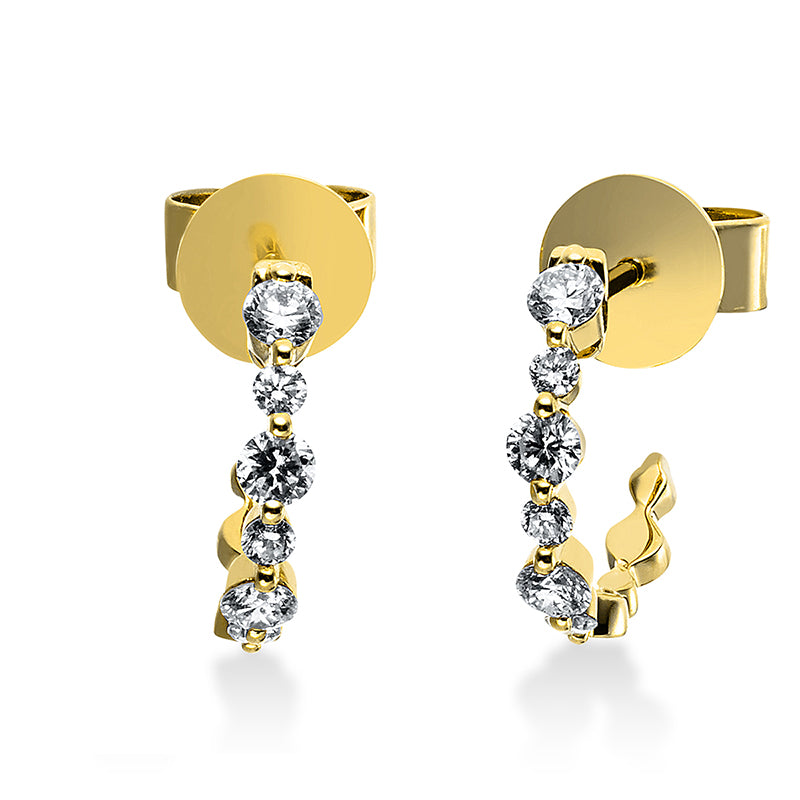 Ohrstecker 18 kt GG, 12 Brill. 0,41 ct, I-si