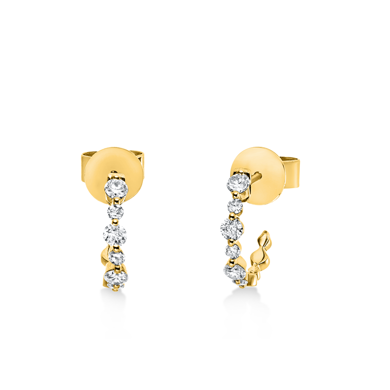 Ohrstecker 18 kt GG, 12 Brill. 0,41 ct, I-si