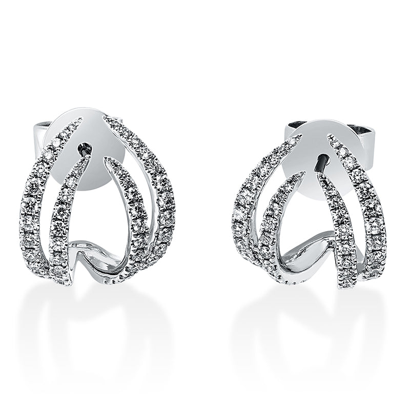 Ohrstecker 18 kt WG, 96 Brill. 0,41 ct, TW-si