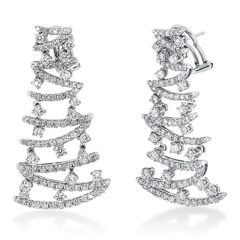 Ohrschmuck 18 kt WG, 220 Brill. 5,82 ct, TW-vsi