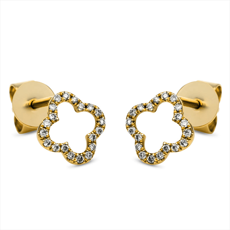 Ohrstecker 18 kt GG, 40 Brill. 0,09 ct, W-si