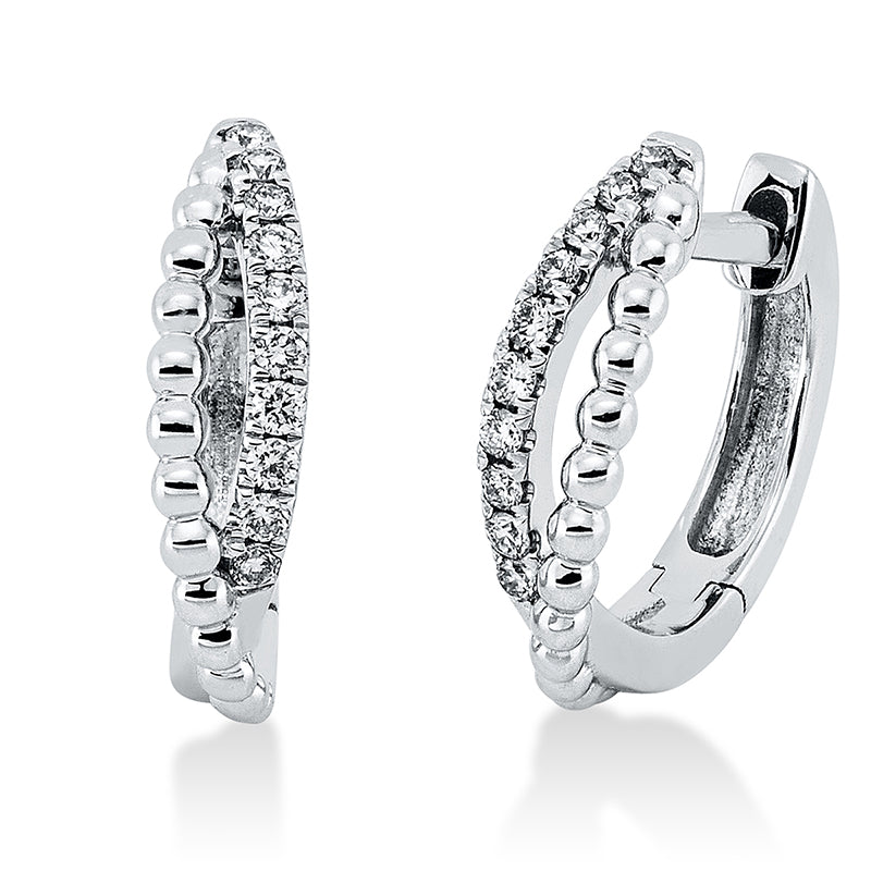 Creolen 18 kt WG, 20 Brill. 0,11 ct, W-si