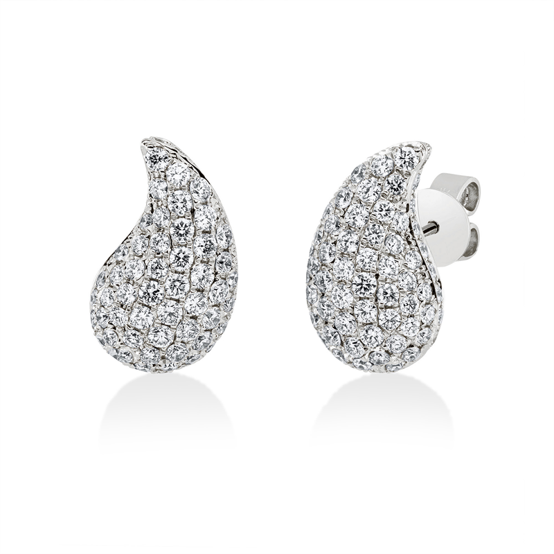 Ohrstecker 14 kt WG, 158 Brill. 1,90 ct, TW-si