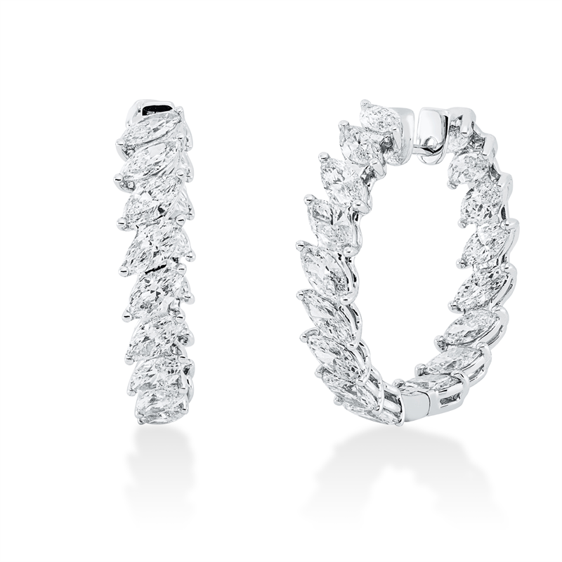 Creolen 18 kt WG, 34 Nav. 8,14 ct, TW-si