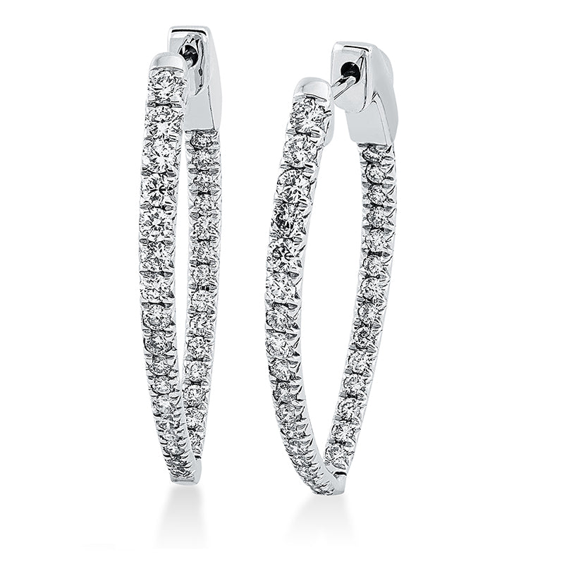 Creolen 18 kt WG, 26 Brill. 0,64 ct, TW-si, 36 Brill. 0,40 ct, TW-si