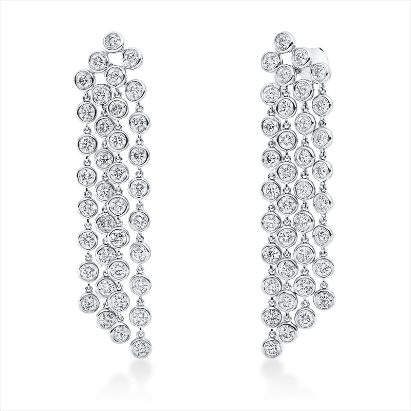 Ohrschmuck 18 kt WG, 74 Brill. 6,76 ct, TW-si