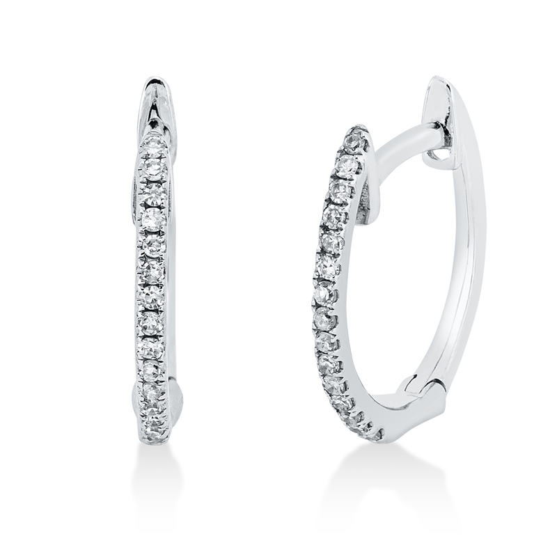 Creolen 18 kt WG, 30 Dia. 0,09 ct, W-si