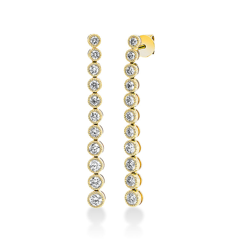 Ohrschmuck 18 kt GG, 10 Brill. 0,47 ct,6 Brill. 0,43 ct,2 Brill. 0,20 ct,4 Brill. 0,12 ct, TW-si