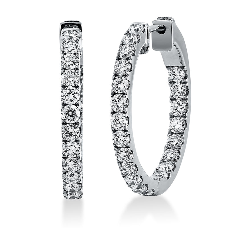 Creolen 18 kt WG, 42 Brill. 1,03 ct, TW-si