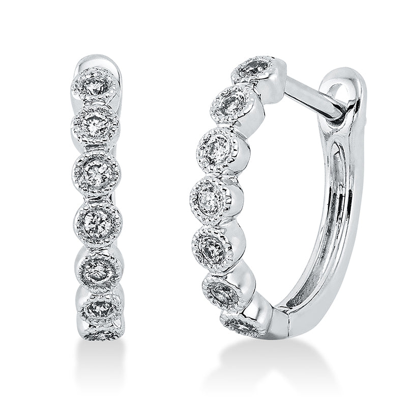 Creolen 18 kt WG, 14 Brill. 0,11 ct, TW-si