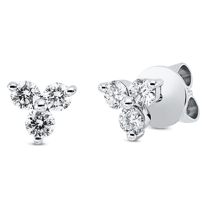 Ohrstecker 18 kt WG, 6 Brill. 0,59 ct, TW-si