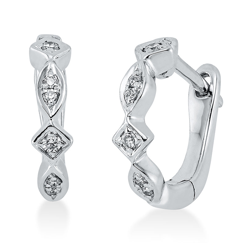 Creolen 18 kt WG, 12 Brill. 0,06 ct, TW-si