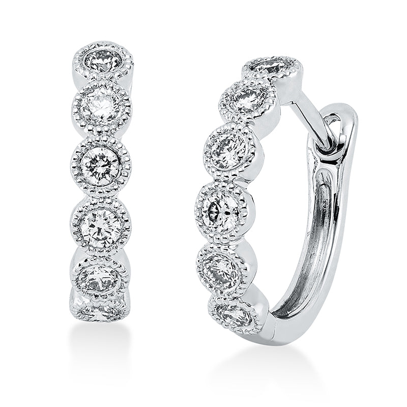 Creolen 18 kt WG, 12 Brill. 0,21 ct, TW-si