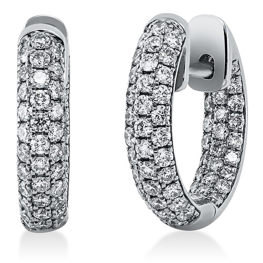 Creolen 18 kt WG, 122 Brill. 0,74 ct, TW-si