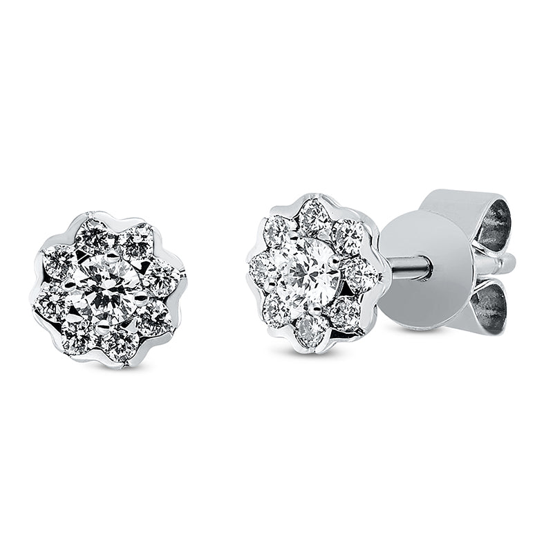 Ohrstecker 18 kt WG, 18 Brill. 0,21 ct, TW-si
