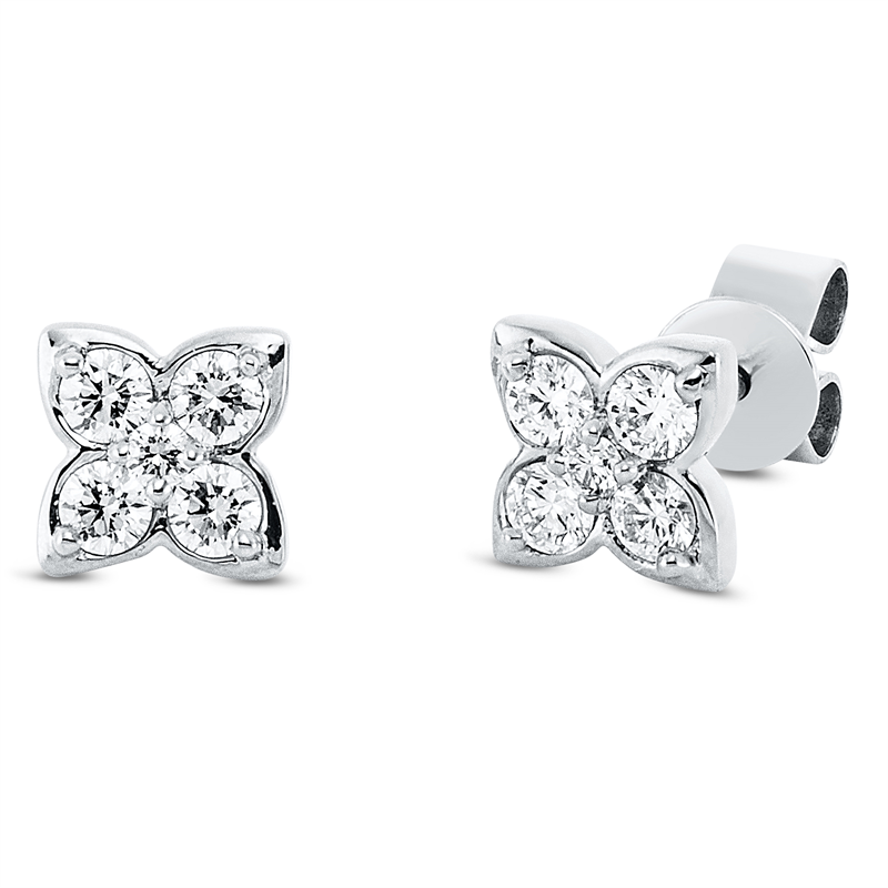 Ohrstecker 18 kt WG, 10 Brill. 0,29 ct, TW-si