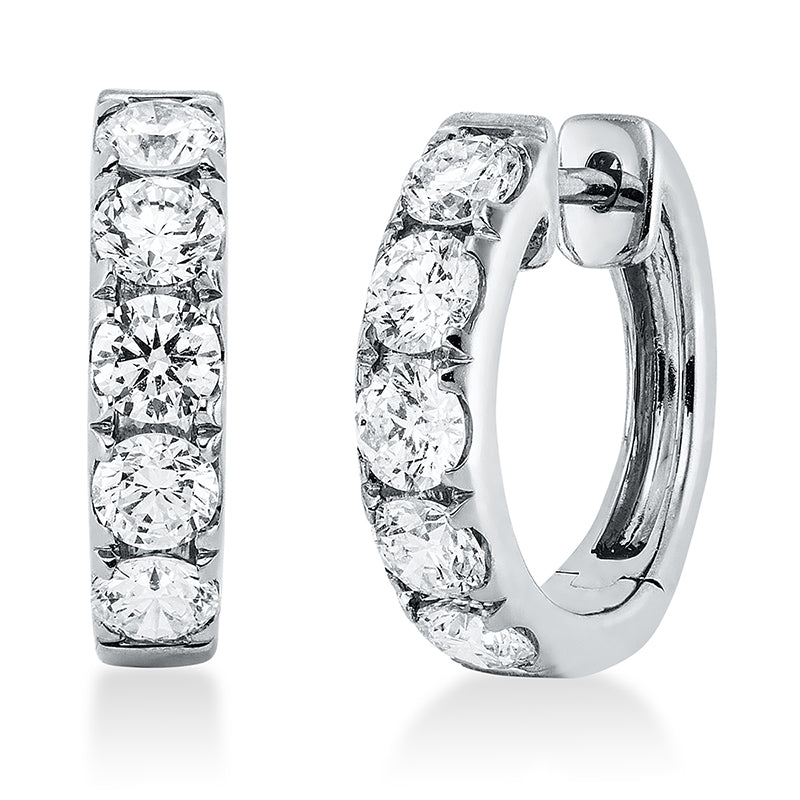 Creolen 18 kt WG, 10 Brill. 1,44 ct, TW-si