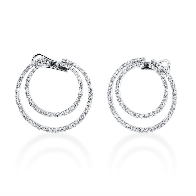 Creolen 18 kt WG, 164 Brill. 2,41 ct, TW-vsi