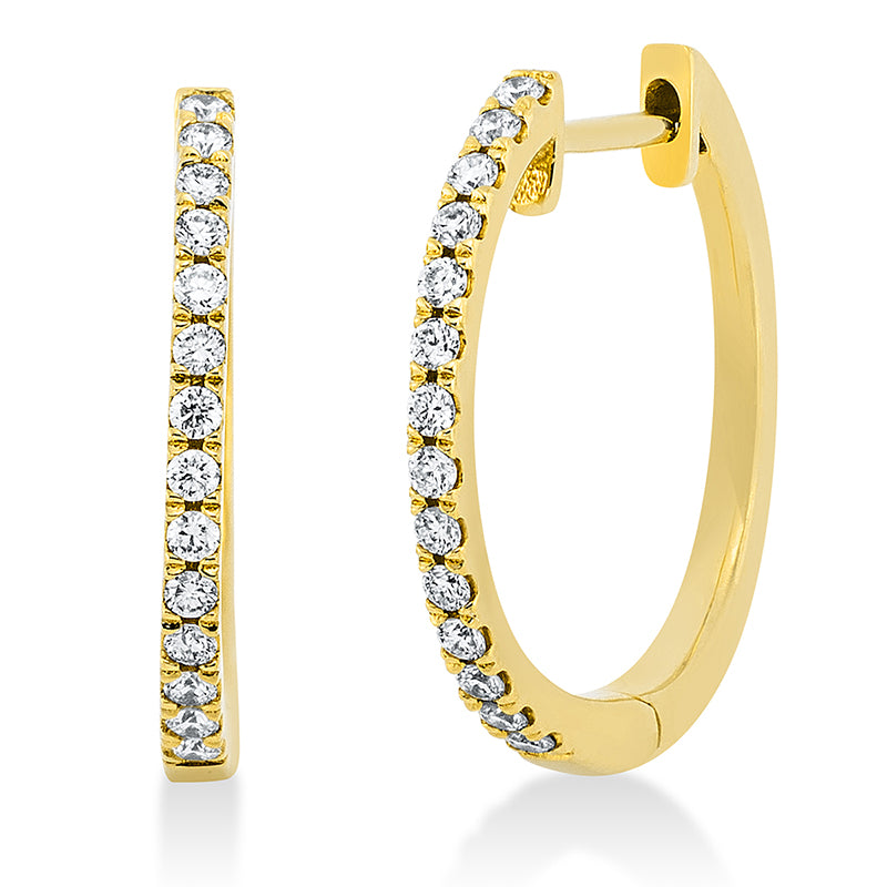 Creolen 18 kt GG, 28 Brill. 0,18 ct, TW-si