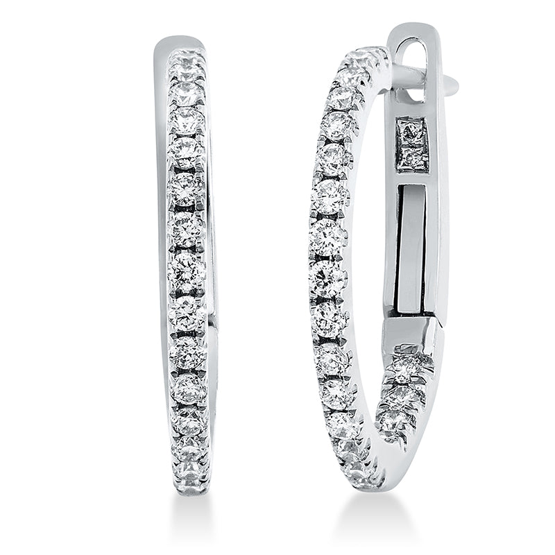 Creolen 18 kt WG, 44 Brill. 0,30 ct, W-si