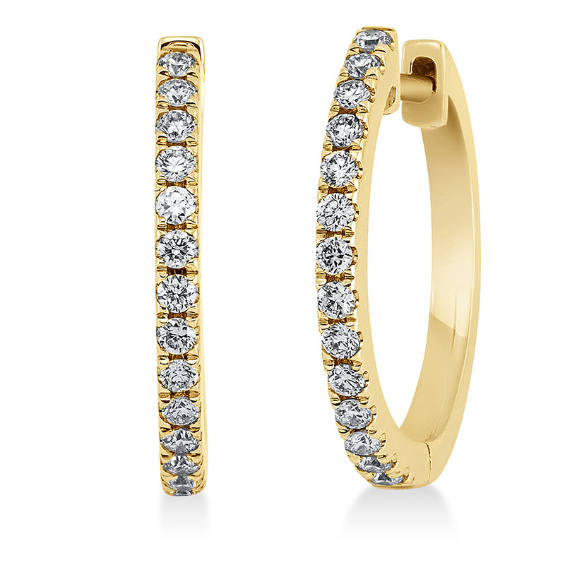 Creolen 18 kt GG, 28 Brill. 0,21 ct, W-si