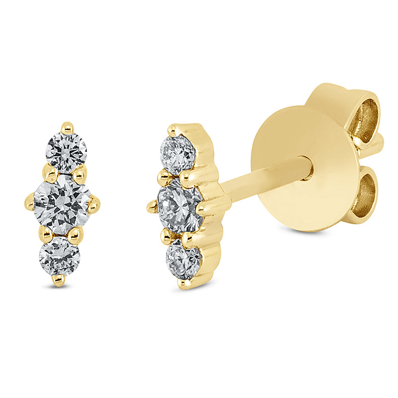 Ohrstecker 18 kt GG, 6 Brill. 0,13 ct, TW-si