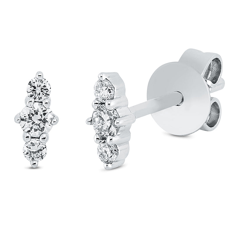 Ohrstecker 18 kt WG, 6 Brill. 0,13 ct, W-si