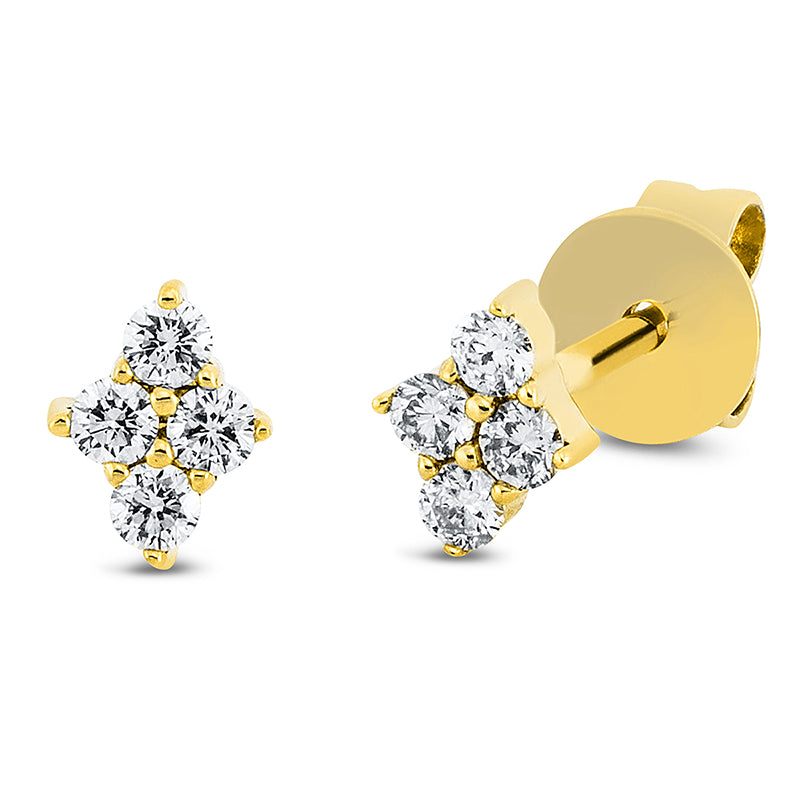 Ohrstecker 18 kt GG, 8 Brill. 0,16 ct, W-si