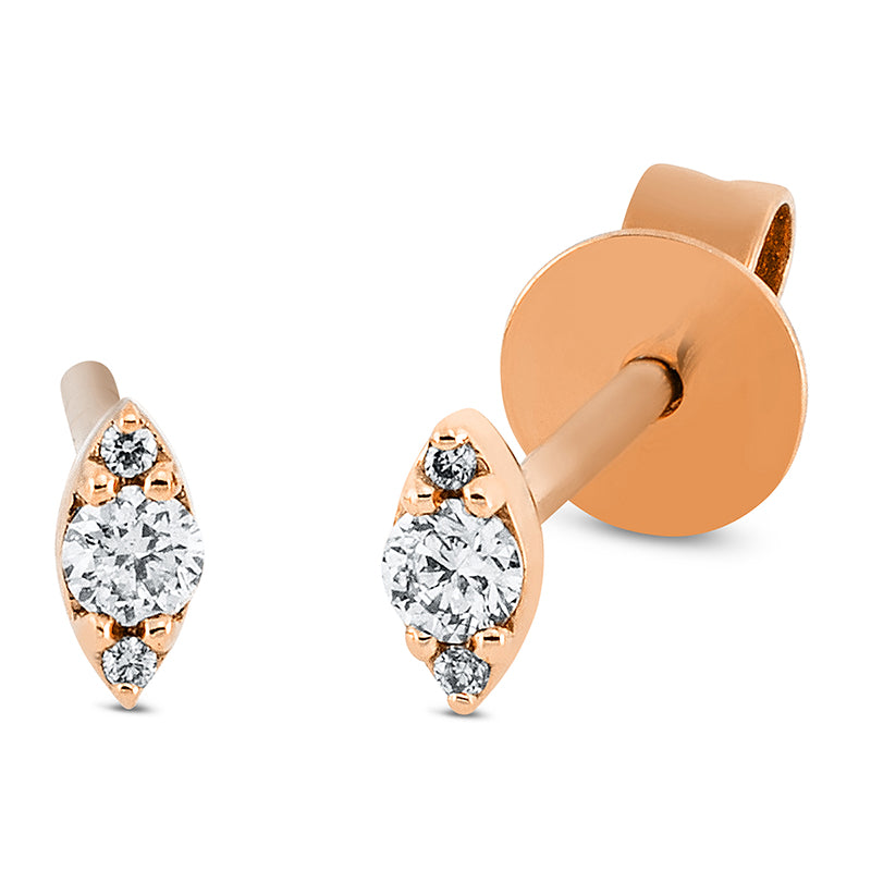 Ohrstecker 18 kt RG, 6 Brill. 0,07 ct, W-si