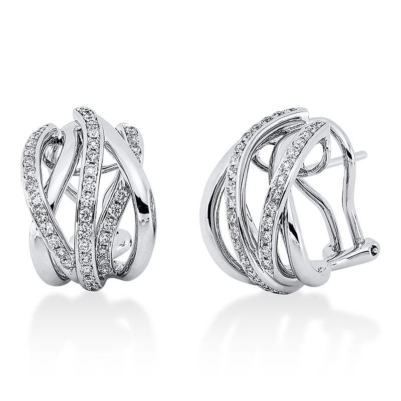 Ohrschmuck 18 kt WG, 84 Brill. 0,60 ct, TW-vsi