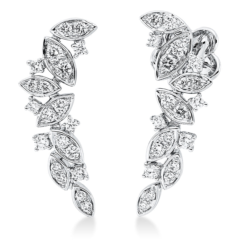 Ohrstecker 18 kt WG, 40 Brill. 0,47 ct, TW-si