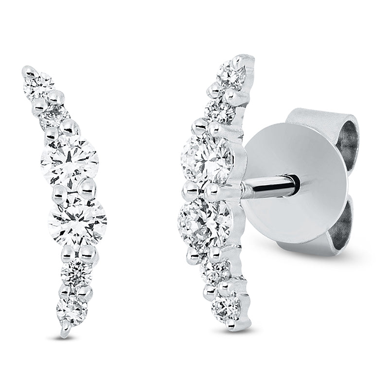 Ohrstecker 18 kt WG, 12 Brill. 0,25 ct, TW-vsi