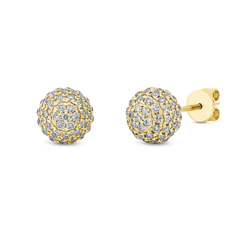 Ohrstecker 18 kt GG, 128 Brill. 0,93 ct, W-si