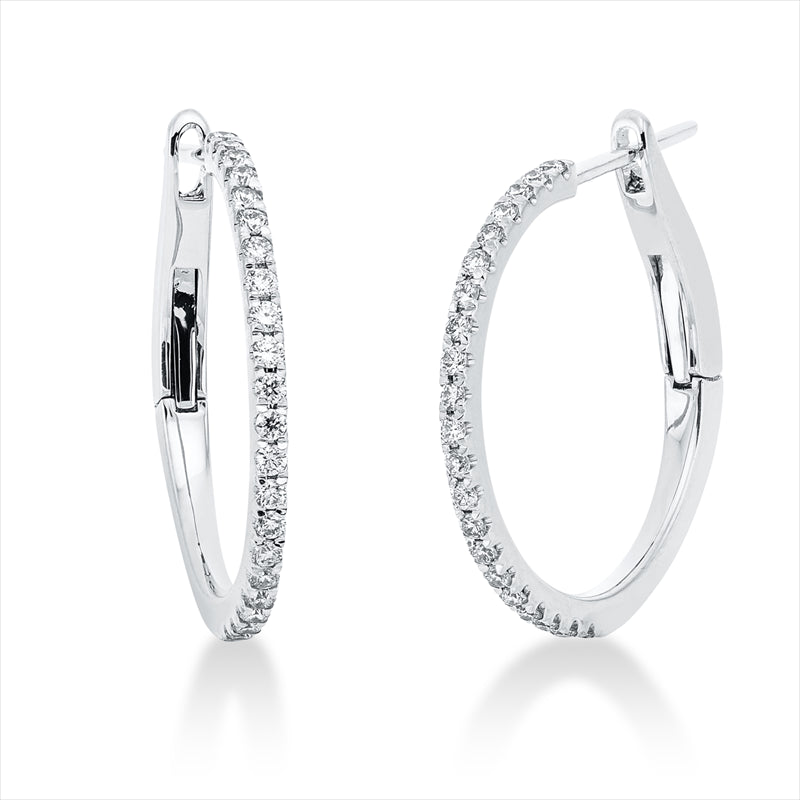 Creolen 18 kt WG, 42 Brill. 0,31 ct, W-si