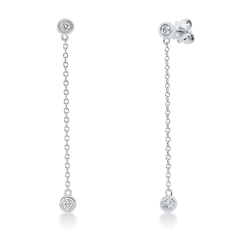 Ohrschmuck 14 kt WG, 4 Brill. 0,14 ct, TW-si, 14 Brill. 0,05 ct, TW-si