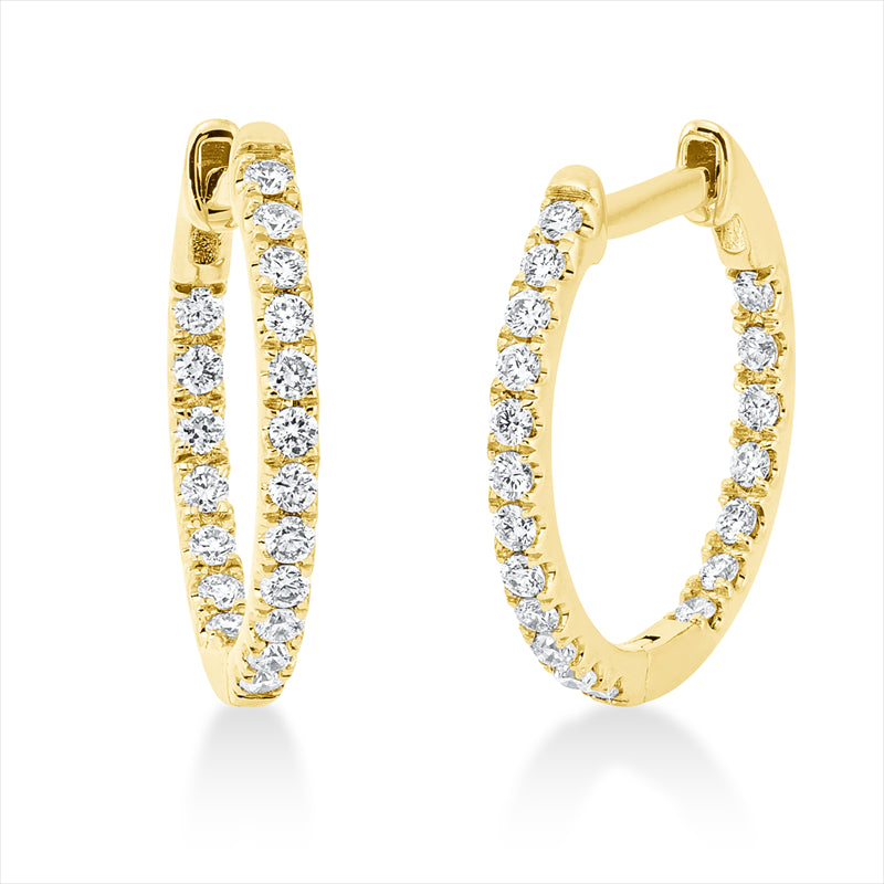 Creolen 18 kt GG, 38 Brill. 0,32 ct, TW-si
